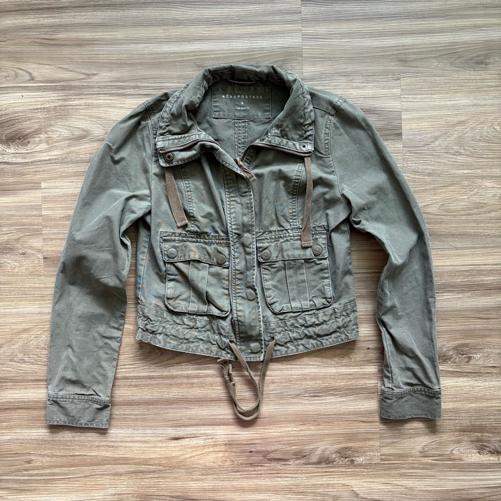 Aeropostale Olive Green Cargo Jacket Utility Vibes